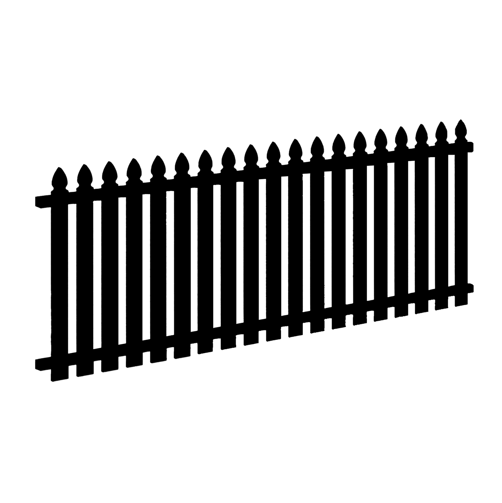 Black 50x10 Plain Picket 2400x1200 Panel