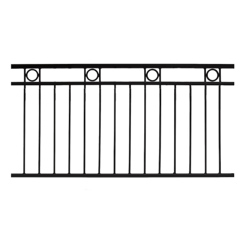 Black 3 Rail with Rings Panel 2400 x 1200  Aluminium